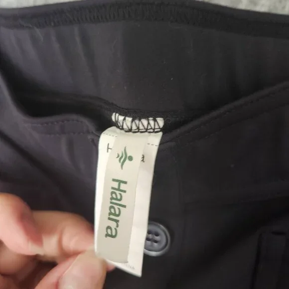 Halara High Waisted Button Pockets Wide Leg Casual Pants Women's XL Black Gym - Picture 5 of 11